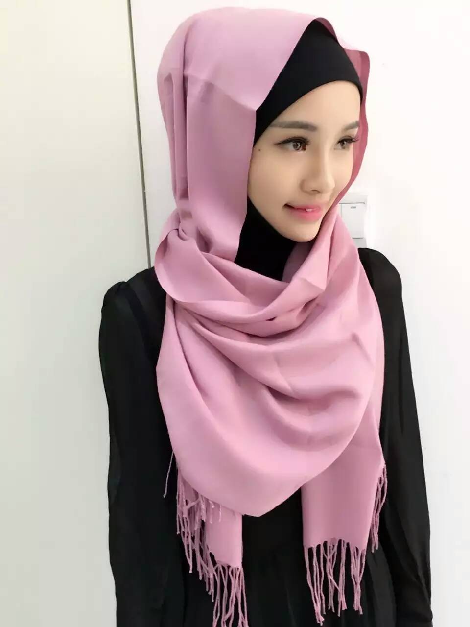 20 / ֽ ε巯 ε巯 Ű pashmina 180 cm ̽  ī ̽ hijabs 񵵸 fringer